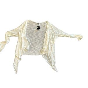 Torrid Cream Cardigan Sweater with Waterfall Design